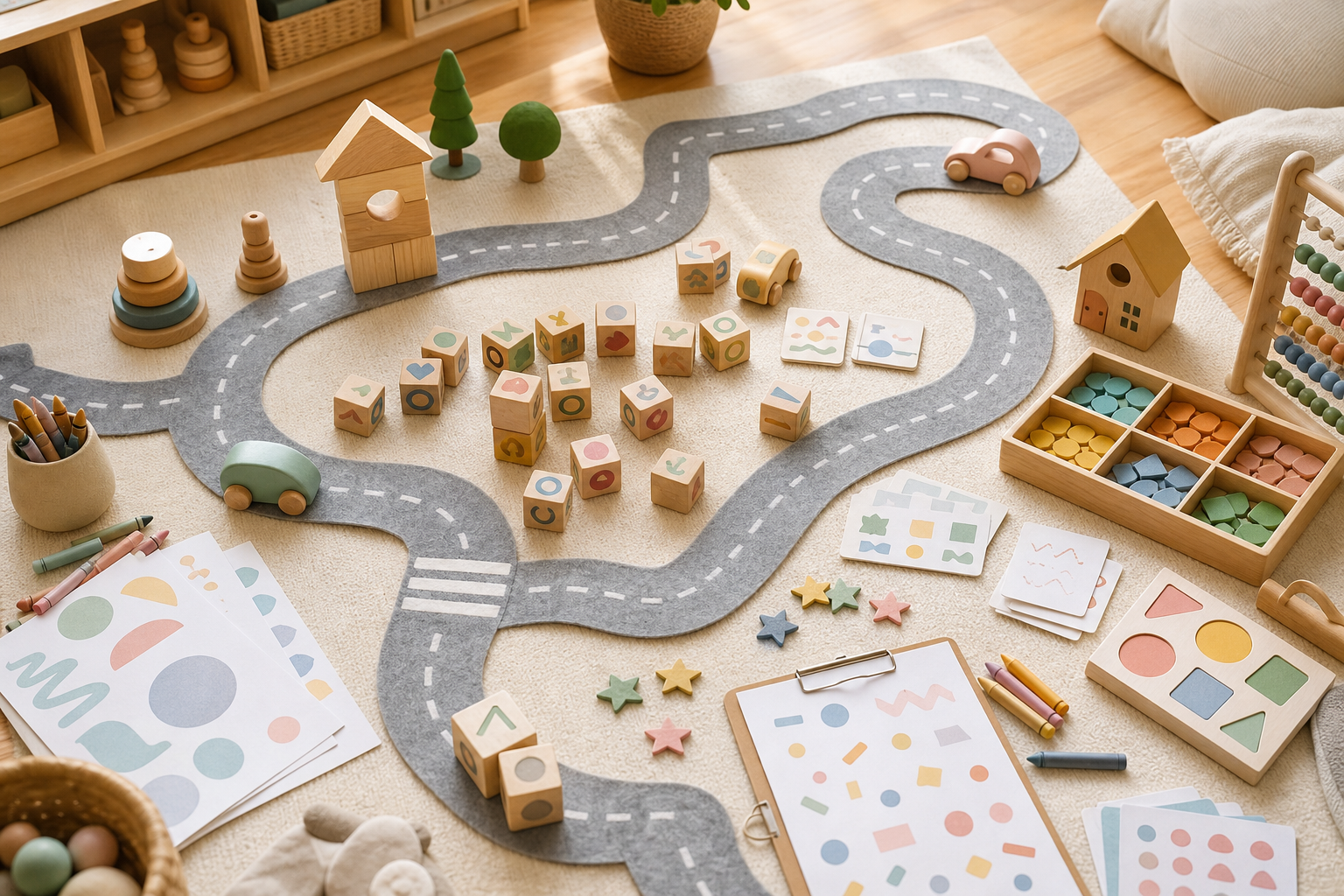 Kids learning playroom activity map